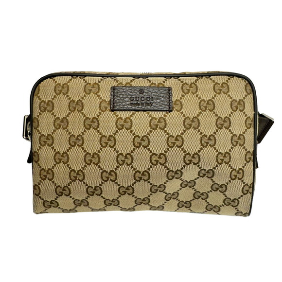 GUCCI GG Canvas Waist Bag, Body Pouch 449174 Beige Brown Men's Women's - Picture 1 of 11